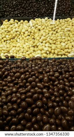 Chocolates in a wide variety of colors and shapes