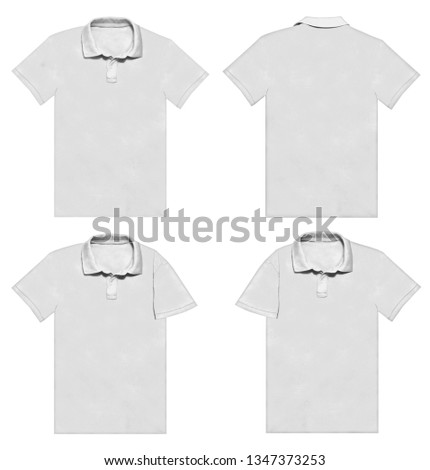 Closeup of t shirt on white background.