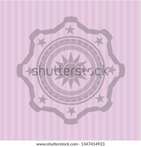 sun icon inside retro pink emblem
