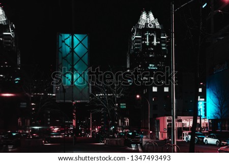 City Buildings at night . - Image