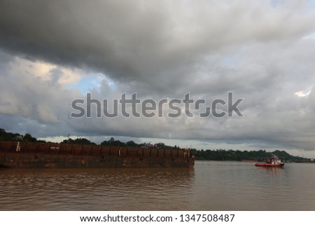 boat at mahakan river east borneo