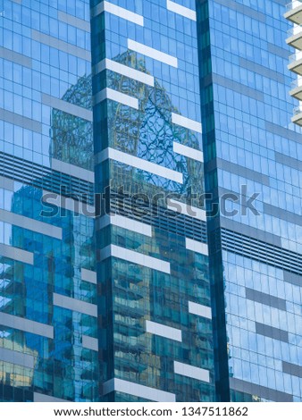 Skyscraper reflections on the windows in SIngapore