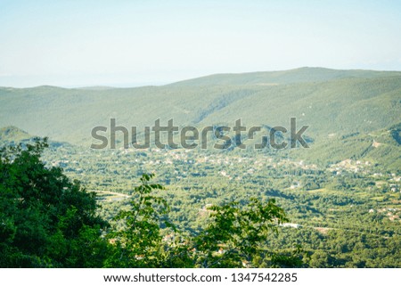 landscape green mountains in tropics