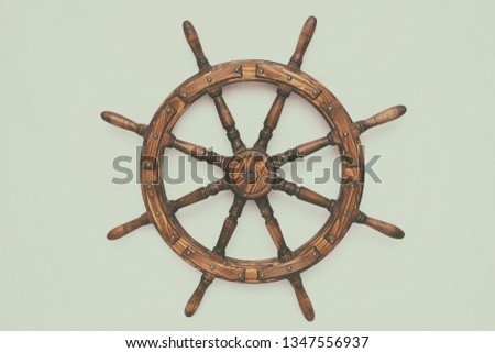 Steering hand wheel ship on white background