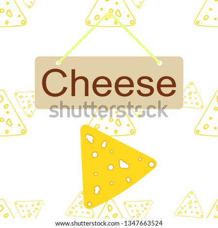 Cheese vector, appetizing cheese background, dairy product.