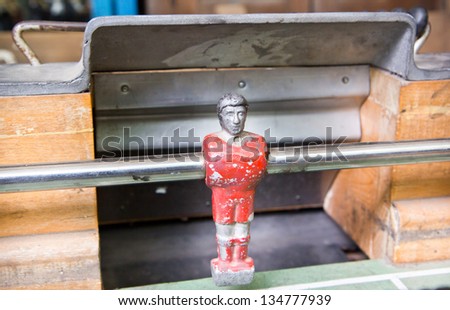 football table close up ,goal keeper Royalty-Free Stock Photo #134777939