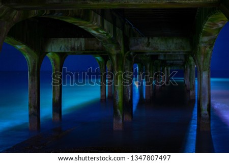 Bournemouth beach pier at night