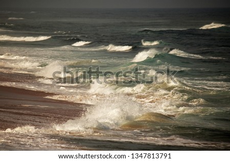WAVES ROLLING OUT ONTO THE BEACH