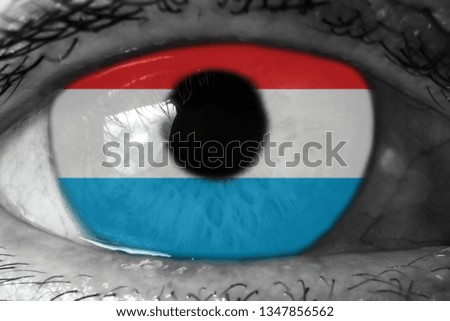 Luxembourg flag in the eye