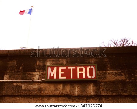 Metro station sign