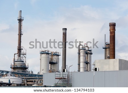 View of big oil refinery of a sky background