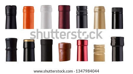 Wine Bottle Caps isolated on white background Royalty-Free Stock Photo #1347984044