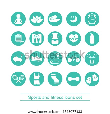 Fitness and sport icons collection. Vector illustration.