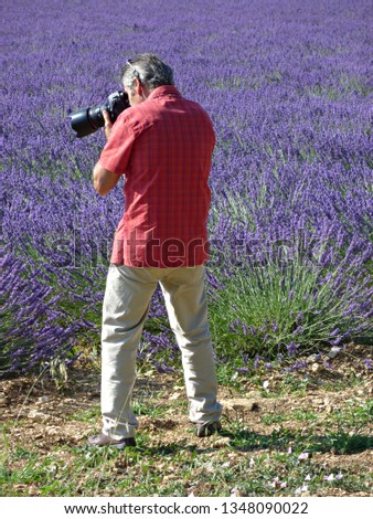 photographer taking photo of lavender field