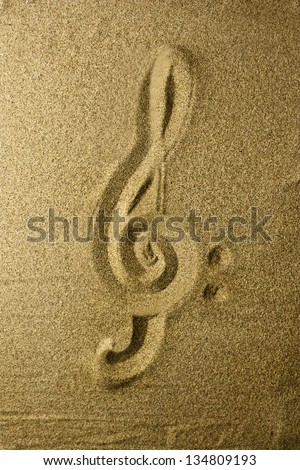 treble clef Written in the Sand
