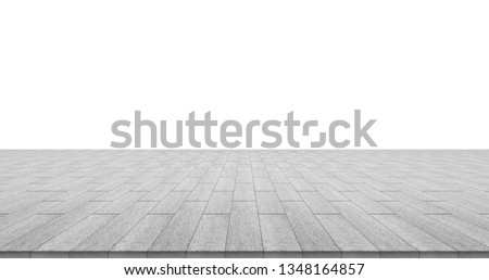 Business concept - empty stone floor top isolated on white background for display or mockup product Royalty-Free Stock Photo #1348164857