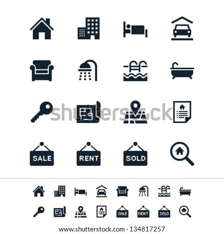 Real estate icons Royalty-Free Stock Photo #134817257