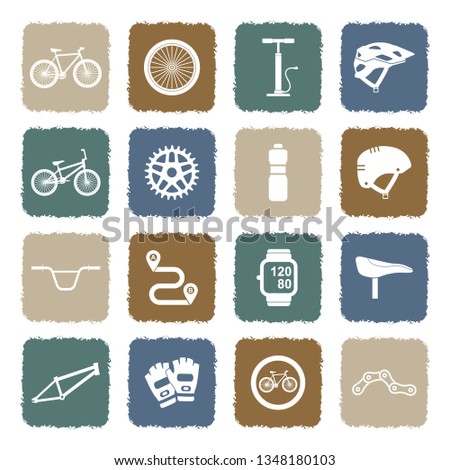 Bicycle Icons. Grunge Color Flat Design. Vector Illustration. 
