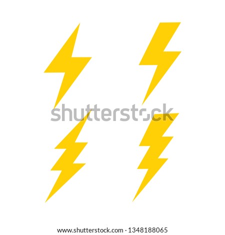 Creative Pair of Lightning Electric ThunderBolt Danger Vector Logo Icon Template for Electricity, Power, Plant, And Energy Bussiness Industry Company Royalty-Free Stock Photo #1348188065