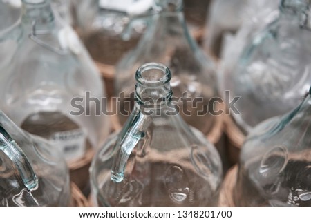 glass containers in the store