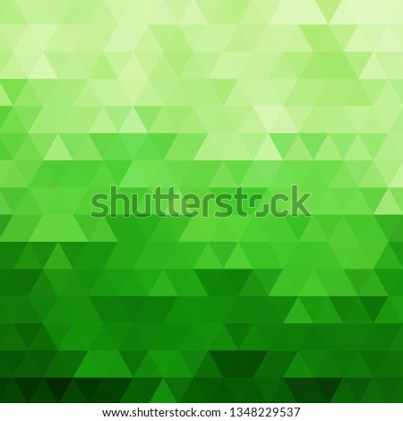 Abstract green light template background. Triangles mosaic