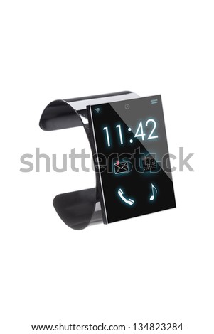modern Internet Smart Watch isolated on white background  --  All Texts, Icons, Computer Interfaces where created from scratch by myself.