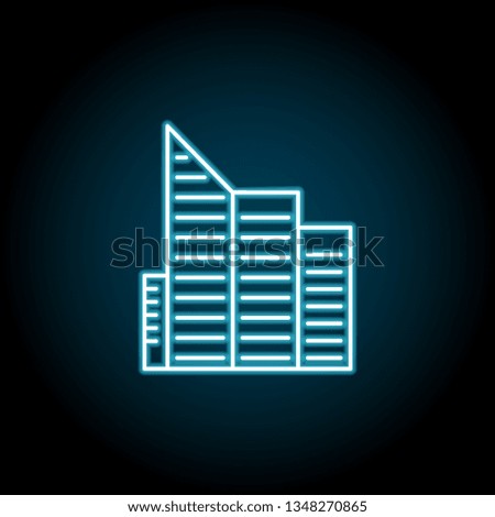 Building outline neon glow icon. Simple thin line, outline vector of Buildings icons for UI and UX, website or mobile application