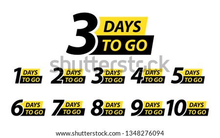 Number 1, 2, 3, 4 5 6 7 8 9 10 of days left to go Collection badges sale landing page banner Royalty-Free Stock Photo #1348276094
