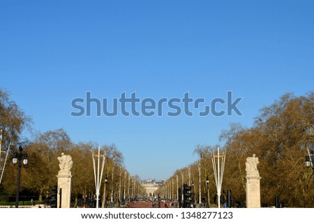 Beautiful Spring day at The Mall, Buckingham Palace, Westminster, London, England