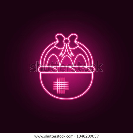 easter basket icon. Elements of Easter in neon style icons. Simple icon for websites, web design, mobile app, info graphics