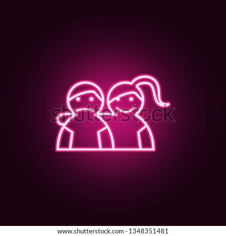 one-sided friendship icon. Elements of Conversation and Friendship in neon style icons. Simple icon for websites, web design, mobile app, info graphics