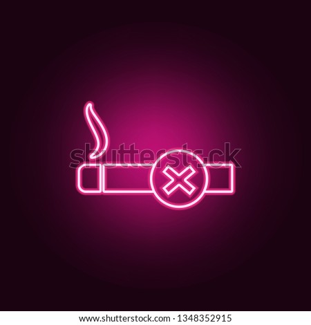a prohibition sign smoking icon. Elements of Airport in neon style icons. Simple icon for websites, web design, mobile app, info graphics