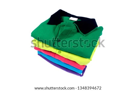 colour Polo shirt, clothes on isolated white background