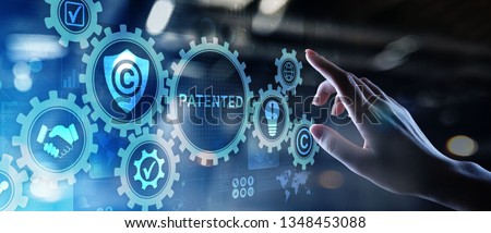 Patented Patent Copyright Law Business technology concept. Royalty-Free Stock Photo #1348453088
