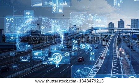 Transportation and technology concept. Royalty-Free Stock Photo #1348479215