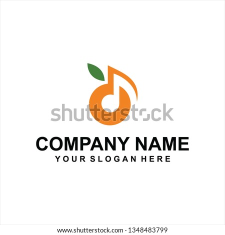 orange music logo vector