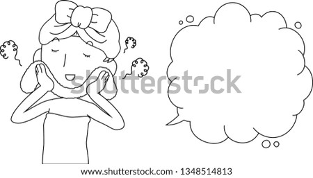 This is an illustration of a cute lady who is washing the face as after bathing with Bubble Callout.