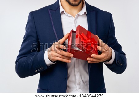     man with gift box                          
