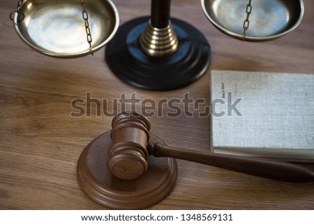Law and Justice concept image.  Old court library
