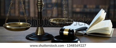 Law and Justice concept image.  Old court library