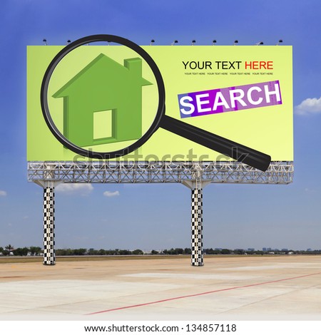 Search for home on outdoor billboard