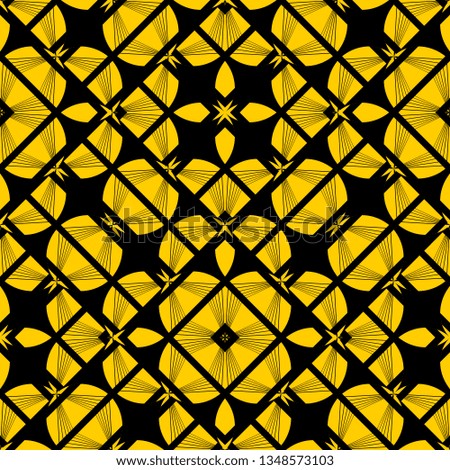 cool yellow rounded geometric ornament in art deco style