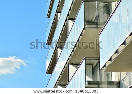 Contemporary residential building exterior in the daylight