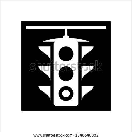 Traffic Light Icon, Traffic Control Light Vector Art Illustration