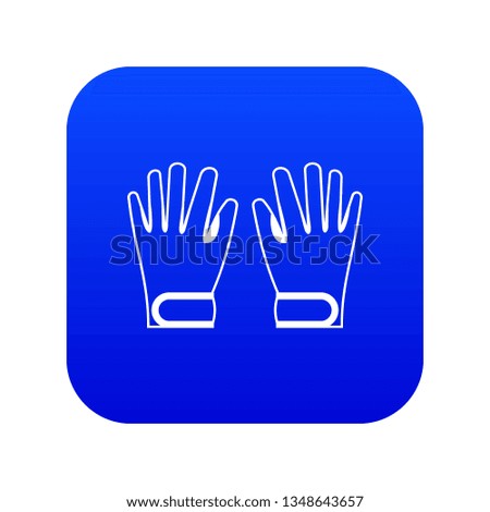 Winter gloves icon digital blue for any design isolated on white vector illustration