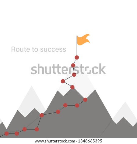 Mountain success. Goal illustration. Concept illustration vector goal, success.