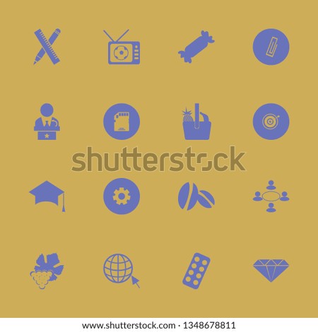 group icon set with public speaker, blister pack and diamond vector illustration