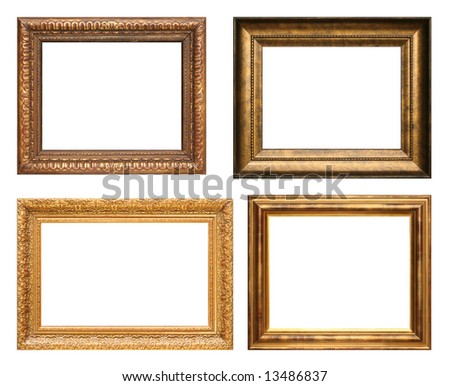 Four antique picture frames. High resolution.