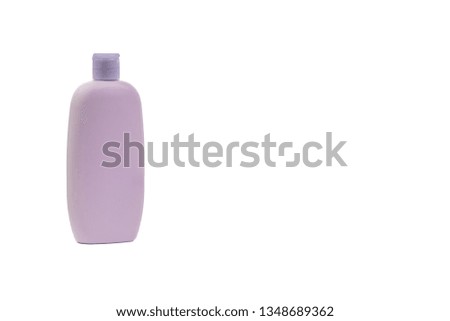 Baby oil or shampoo bottle isolated on white background. Healthcare and business concept