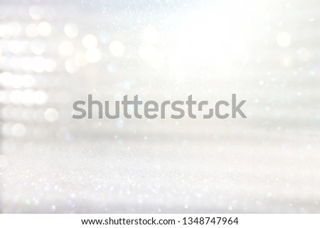 Photo white and silver glitter lights background
